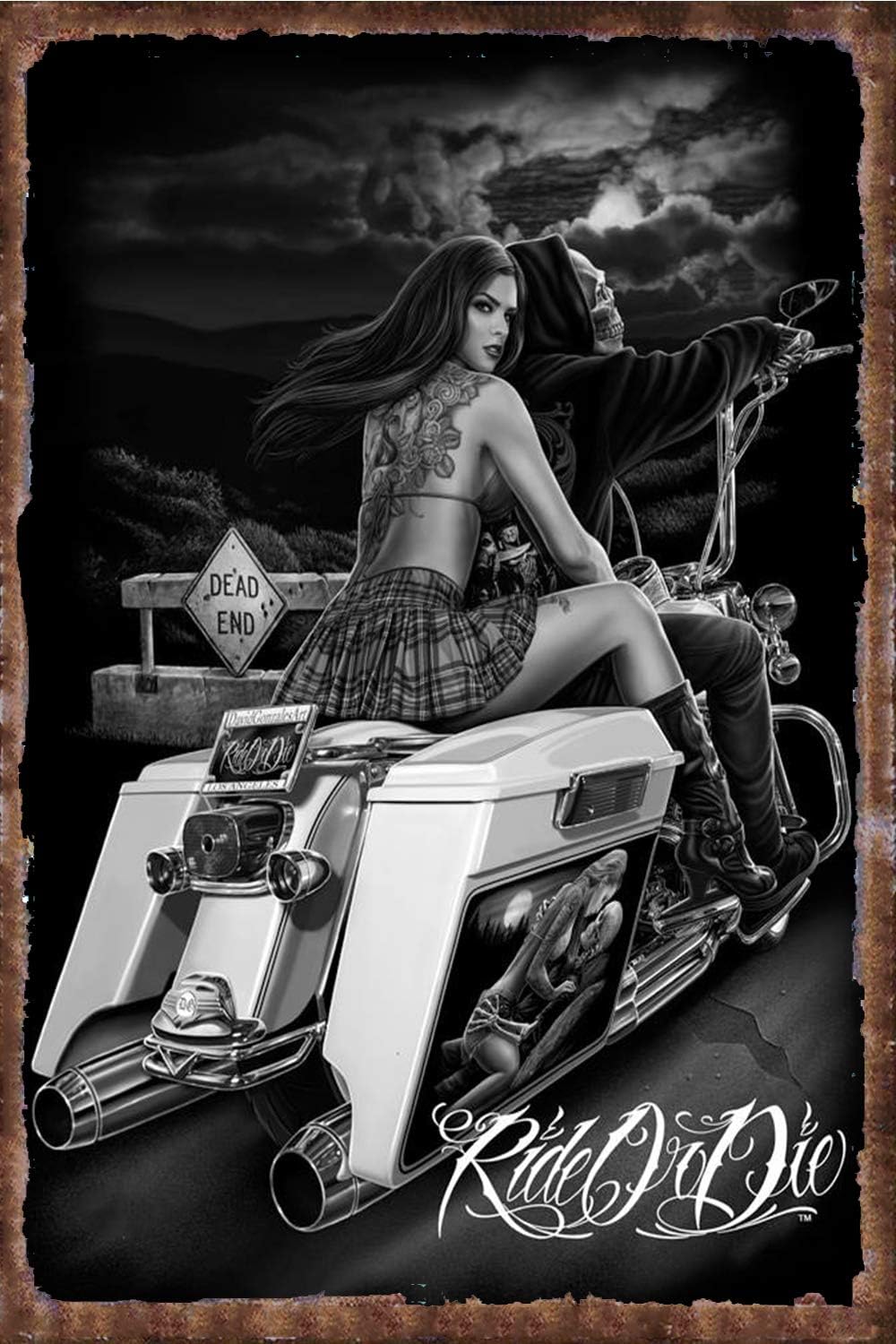 Home Bar And Kitchen - Vintage Metal Sign Ride or Die