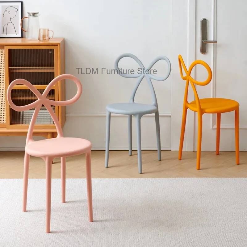 Home Barcelona - Bowknot Shape Multi-Color Plastic Dining Chair