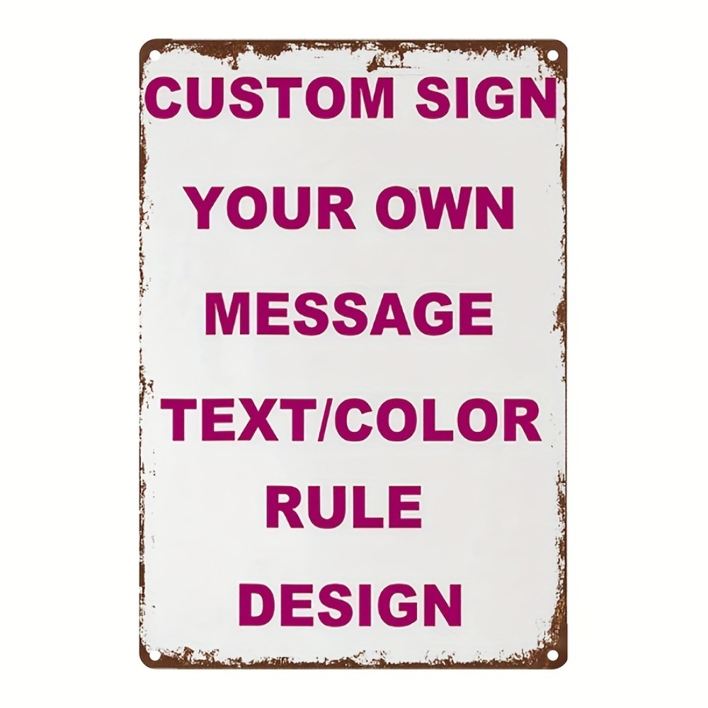 Home Bar Signs - Custom Text Photo Logo Customizable Metal