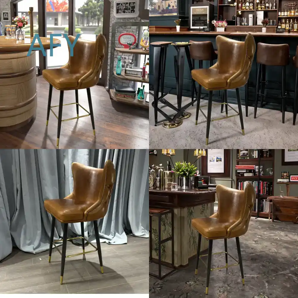 Home Bar Seating - For Retro Industrial Leather Luxury Bar