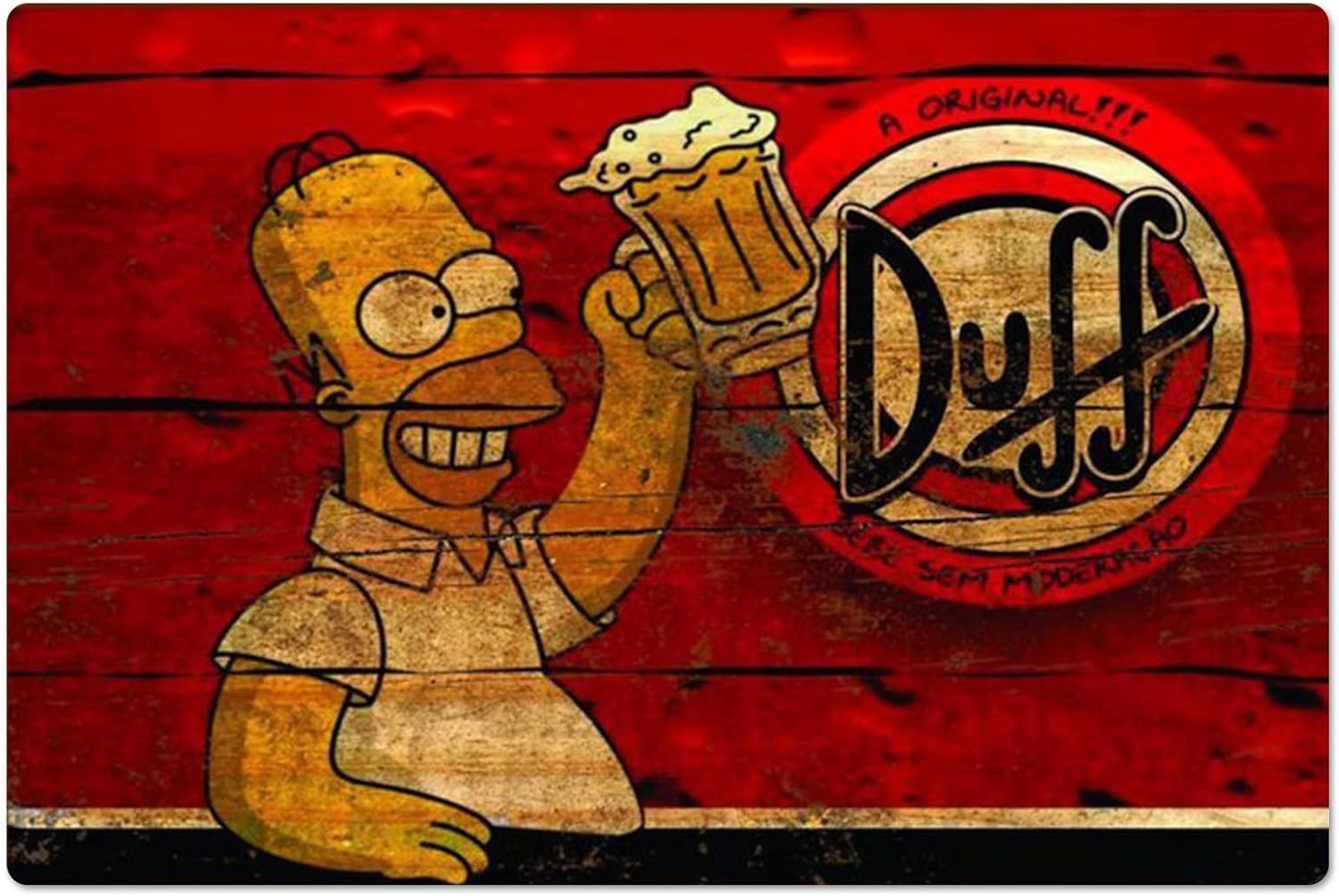 Home Bar And Kitchen - Retro Metal Poster Homer Duff Beer
