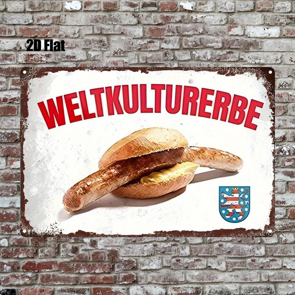Home Bar And Kitchen - 2D Flat-1pc Metal Sign German Sausage