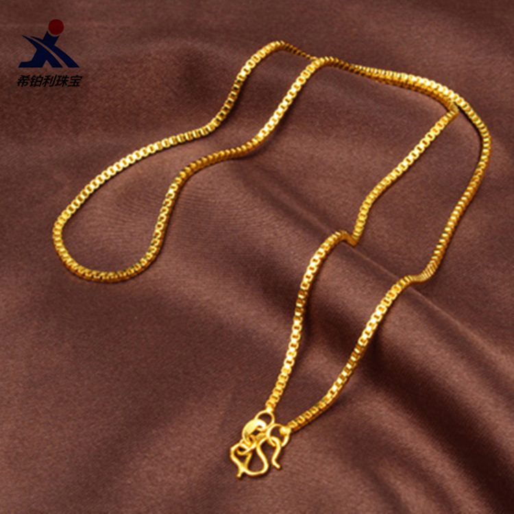 AU999 Box Chain Necklace Women - огляд і ціна Bar Cart Gold