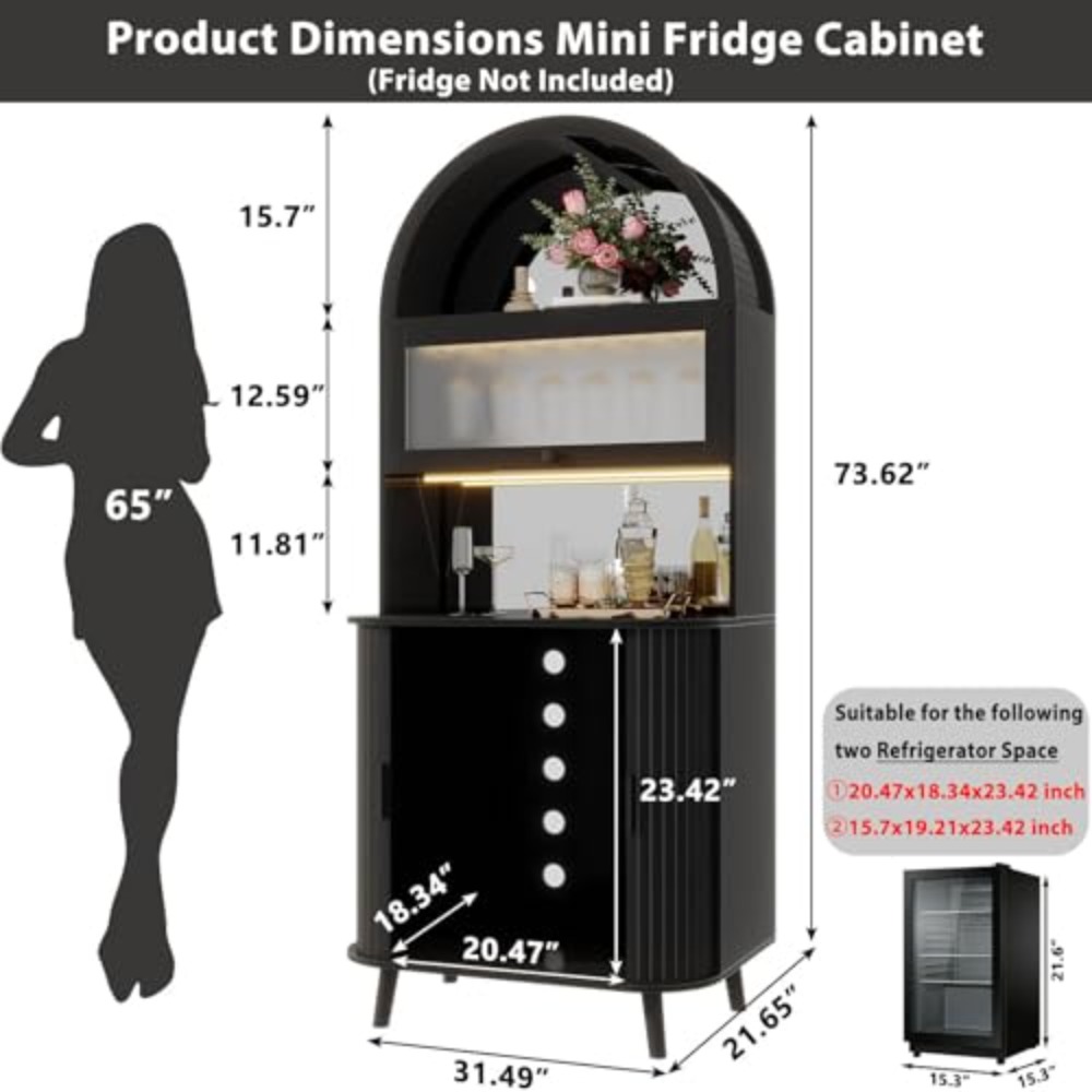 Wine Fridge Cabinet, Tall Bar  - огляд і ціна Home Bar And Fridge