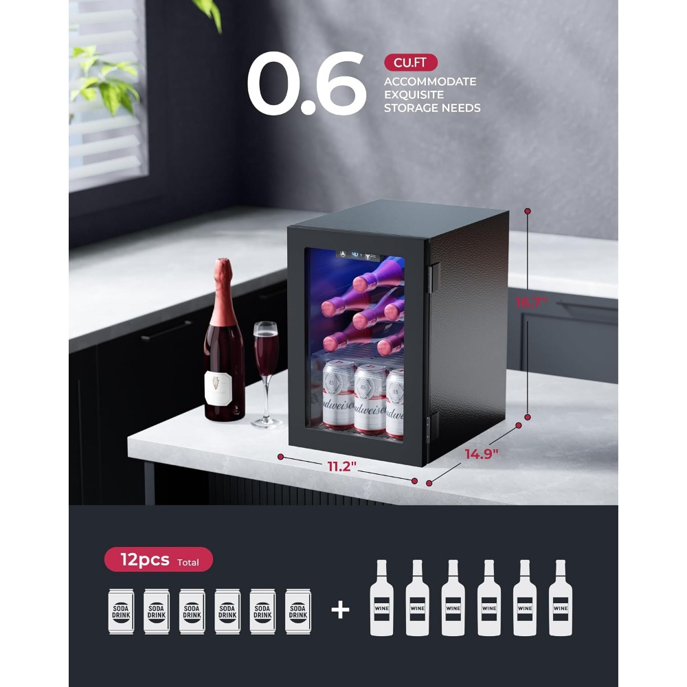 24 Can Mini Fridge, 0.6 Cu.Ft  - огляд і ціна Home Bar And Fridge