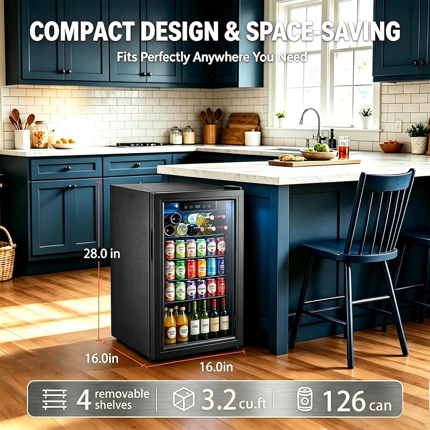 3.2 Cu.Ft Beverage Fridge with - огляд і ціна Home Bar And Fridge