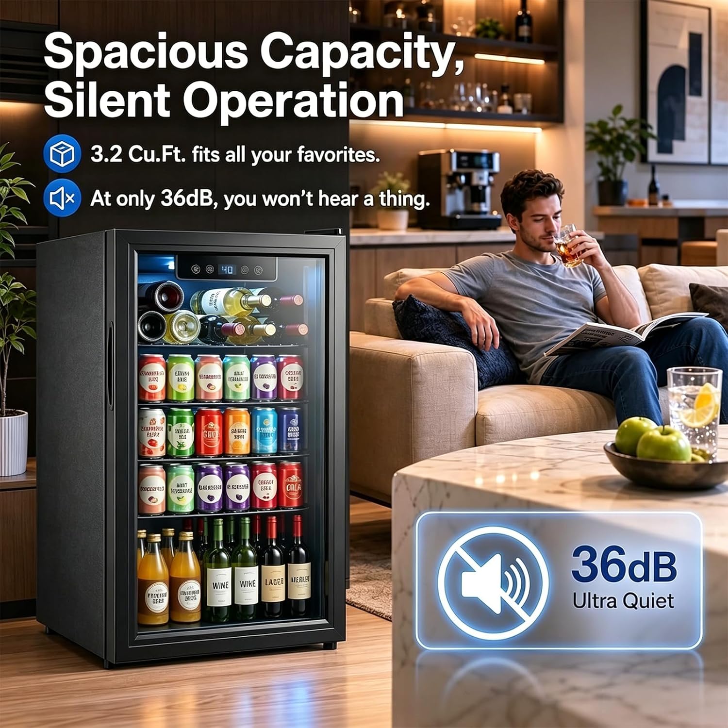 3.2 Cu.Ft Beverage Fridge with - огляд і ціна Home Bar And Fridge