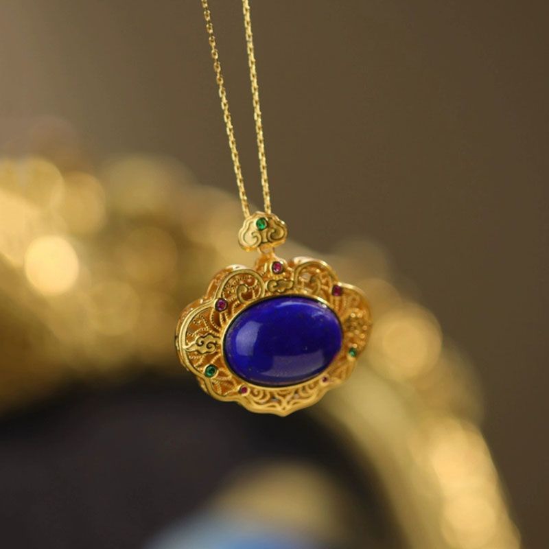 Classical lapis lazuli necklac - огляд і ціна Bar Cart Gold
