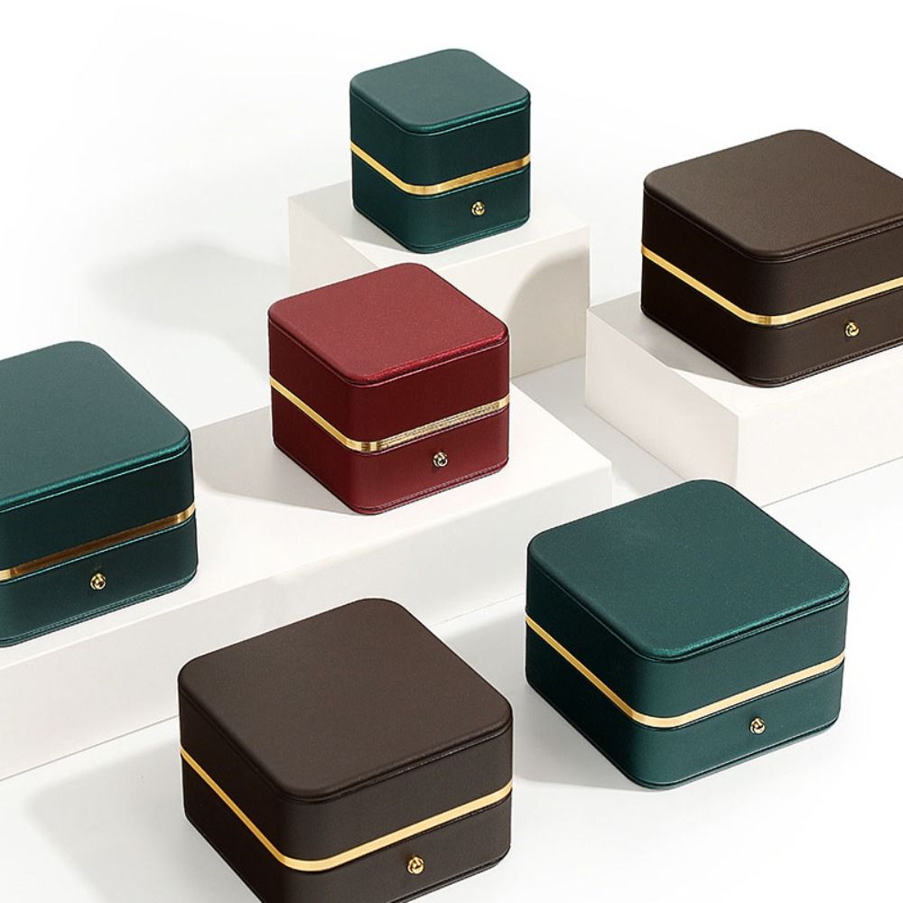 Fashion PU Leather Square Ring - огляд і ціна Bar Cart Gold
