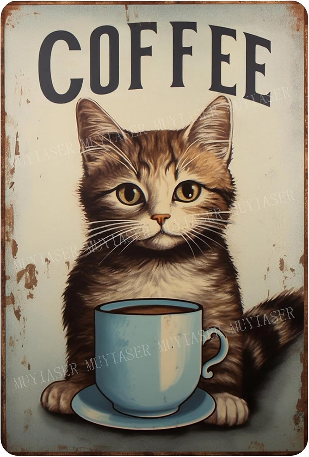 Metal Signs cat coffee retro S - огляд і ціна Home Bar And Coffee