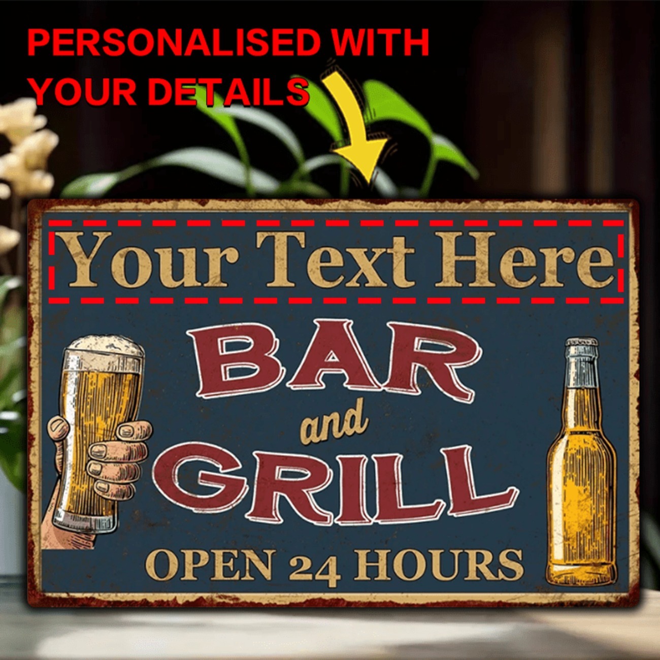 Customizable Bar & Grill Alumi - огляд і ціна Home Bar Signs