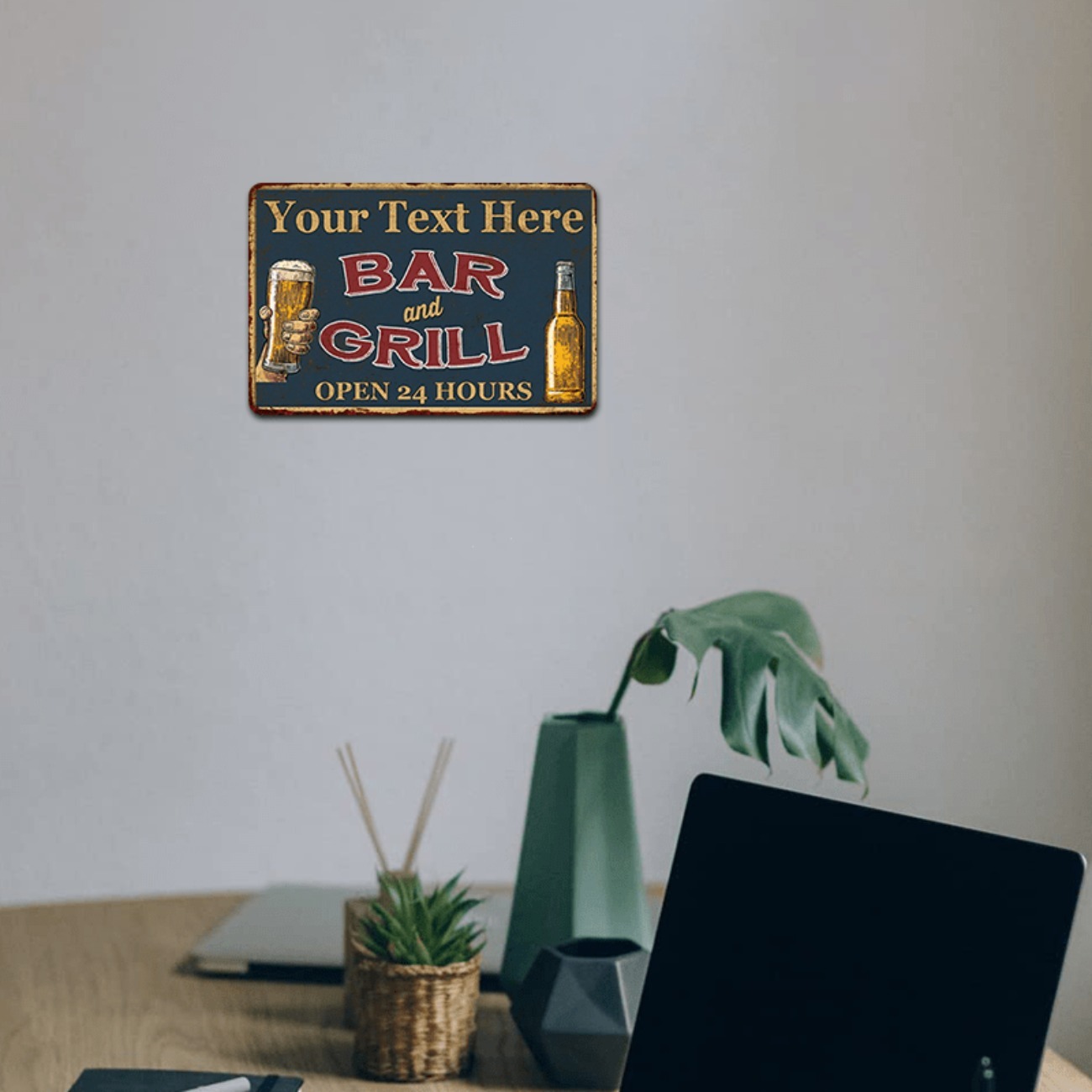 Customizable Bar & Grill Alumi - огляд і ціна Home Bar Signs