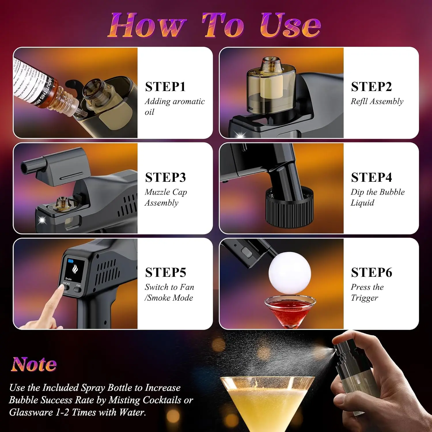 Electric Cocktail Smoke Bubble - огляд і ціна Smoking Gun Kit